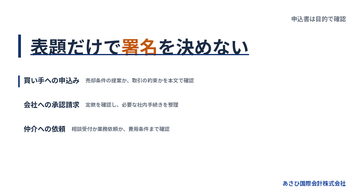 表題だけで署名を決めない